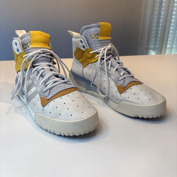 Adidas Men\'s Rivalry F34144 White Mustard Basketball Sneakers Shoes US Size 12.5